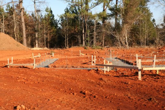Footings of booths A, B, and C