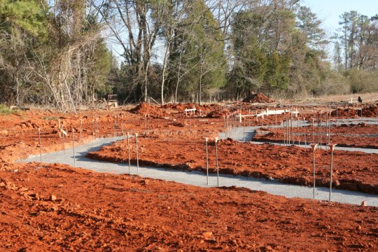Northeast corner footings — Booths B and C