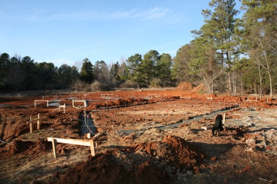 Garage footings, from south