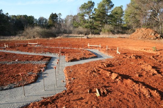 Footings and rebar, wide