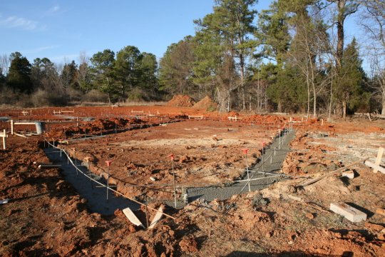 Garage footings, from south