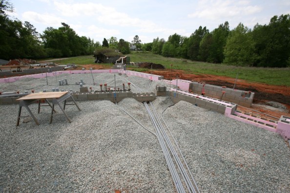 Looking down, North view